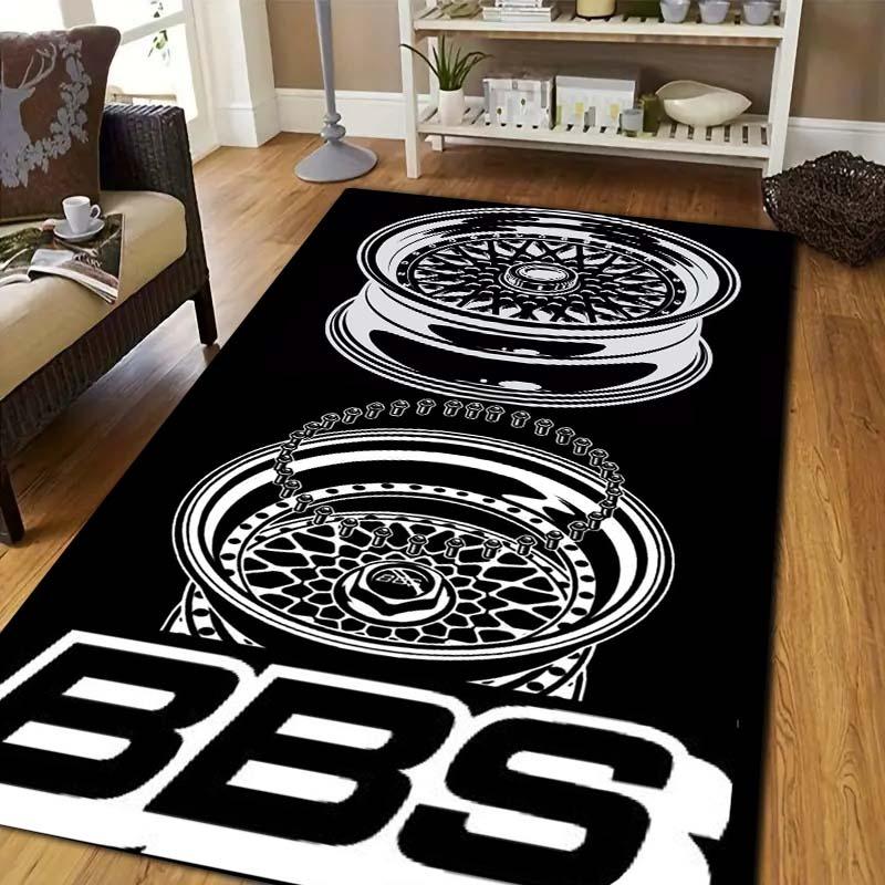 BBS Racing Mat Home Living Room Bedroom Decoration Kitchen Bathroom Anti Slip Entrance Carpet Balcony Flannel Floor Mat Gift