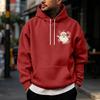 Men's Christmas Print Lined Zip Front Pullover Hoodie Cozy Winter Sweatshirt for Holiday