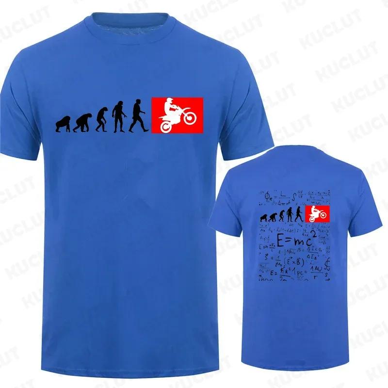 Human Evolution Motocross Design Vintage T-shirt for Men Autocycle Motorbike Speedometer Personalized math Tees Game Black Tops