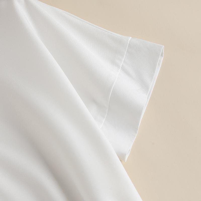 ZANZEA Vestido camisero informal de verano de manga corta con cuello vuelto para mujer