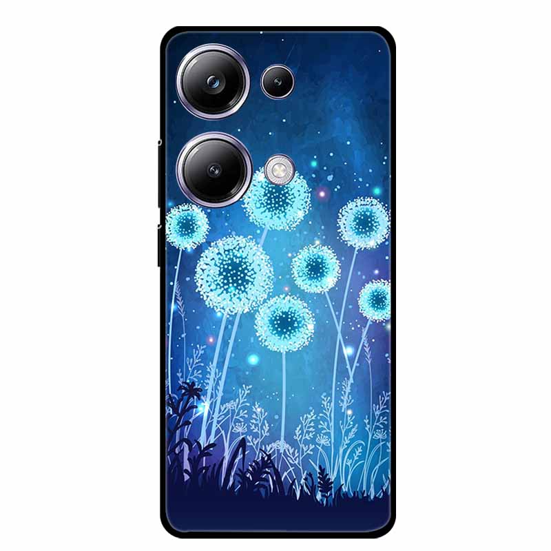 For Xiaomi Poco M6 Pro 4G Phone Case Cover Wolf Shockproof Black Silicone Soft Back Cover Cases For Poco M6 Pro Case M 6 M6Pro