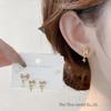 S925 Silver Pink Bow & Star Zircon Stud Earrings - Exquisite Autumn/Winter Style for Women