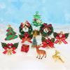 10pcs Christmas Cake Picks Cake Toppers with Bow Holiday Cupcake Toppers Wreath for Holiday Christmas Cake Ornaments Decorations