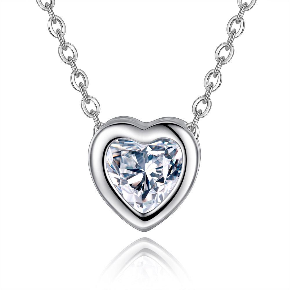 Classic Heart-Shaped Eight Hearts and Arrows Zircon Necklace for Women - Japanese and Korean Style Jewelry