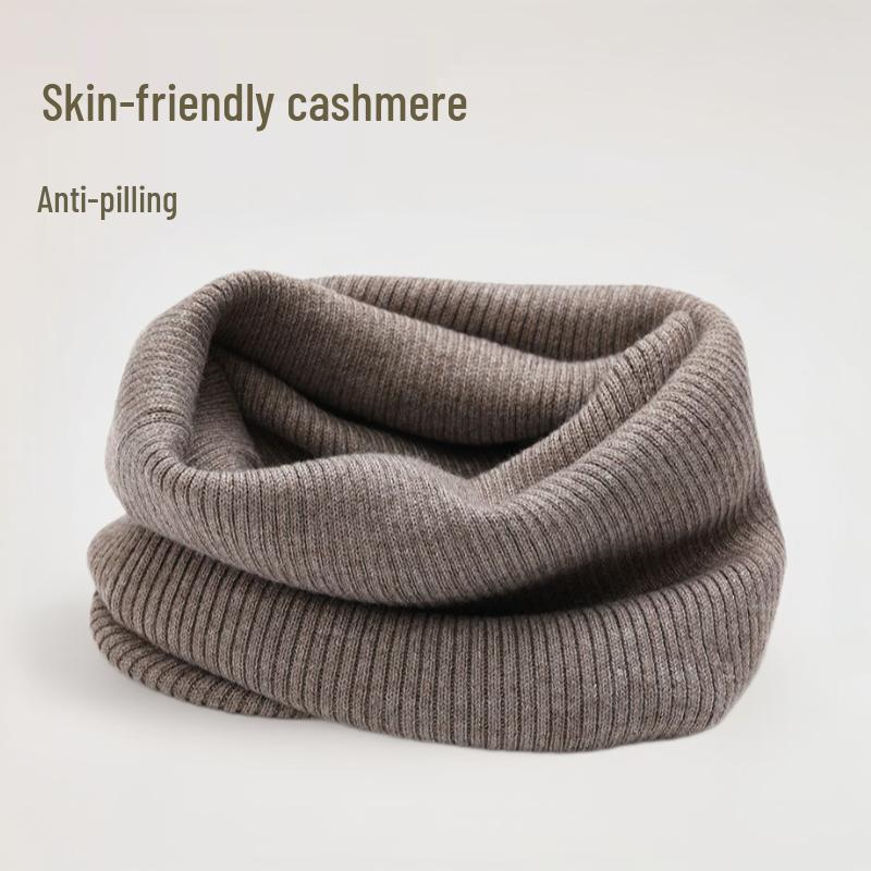 Cashmere Neck Warmer & Dickey: Unisex, Thick, Wool-Knit, Neck Protector, Scarf, Snood, Pullover for Autumn & Winter. Light Gray