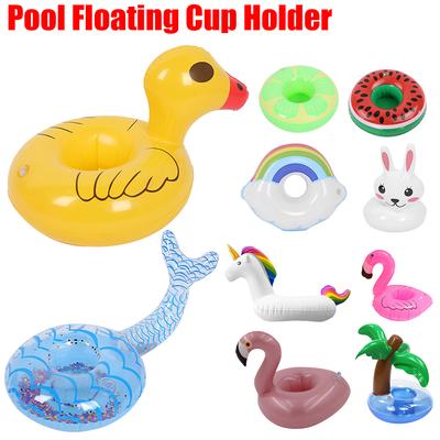 Pool Floating Cup Holder Inflatable Flamingo Drink Holders Mini Bar Coasters Swimming Pool Float Kids Toys Pool Party Decoration