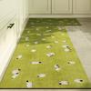 Green Grass Pattern Runner Rug Durable Cute Sheep Zebra Animal Design Non Slip Washable Carpet for Kitchen Corridor Home Decor