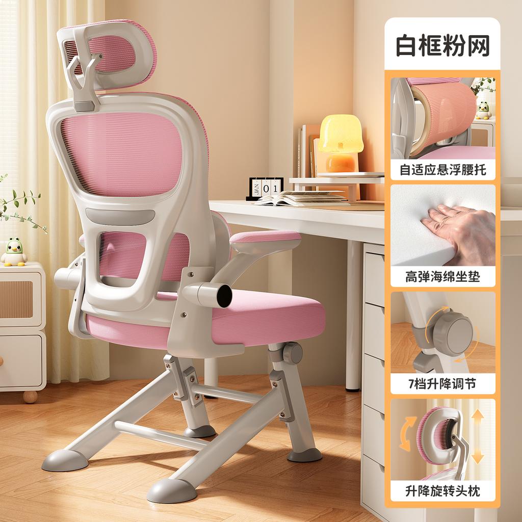 Ergonomic Study Chair for Teens - Adjustable Student Desk Chair, Lumbar Support Computer Chair, Home Office Learning Seat