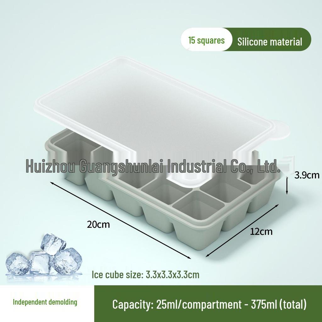 Silicone Ice Cube Tray with Lid: 4-Grid Frozen Soup & Food Storage Box