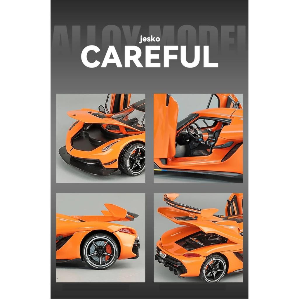 1/24 Koenigsegg Jesko Supercar Κράμα Die Cast Μοντέλο Παιχνιδιού Αυτοκινήτου Ήχος και Φως Pull Back Παιδικό Παιχνίδι Συλλεκτικά Δώρο Γενεθλίων