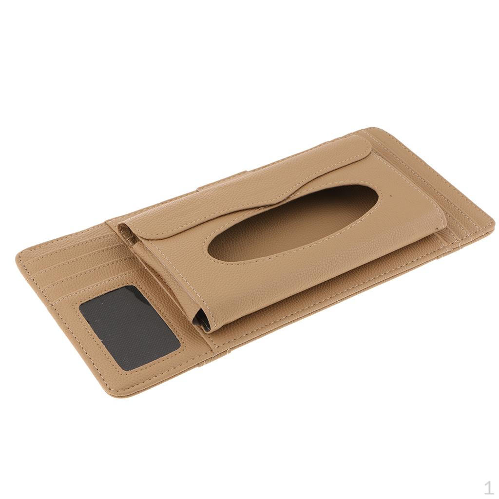 

3 In 1 Discs Pouch Bag Cards Storage Case and Tissue Box Wallets Car Sunshade Visor easy to use бежевий