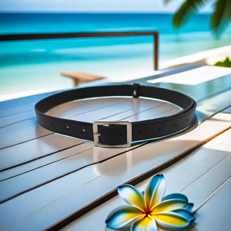Pu Womens Chic Slim Waist Belt Perfect For Casual And Fashionable Daily Wear Black In