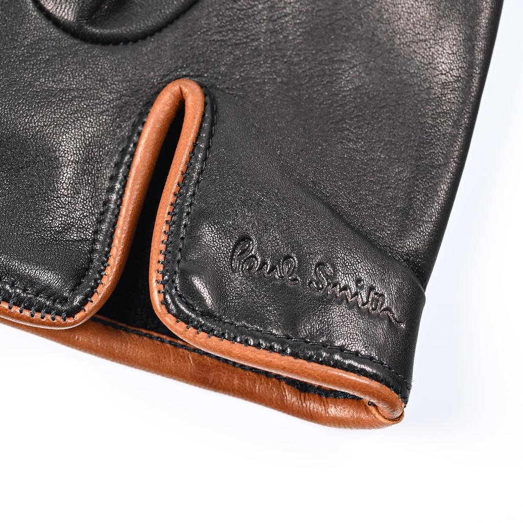 Paul Smith Size Small Gloves, Check, Men's, Black/Brown, 415GL, L02122, 79, [Used]