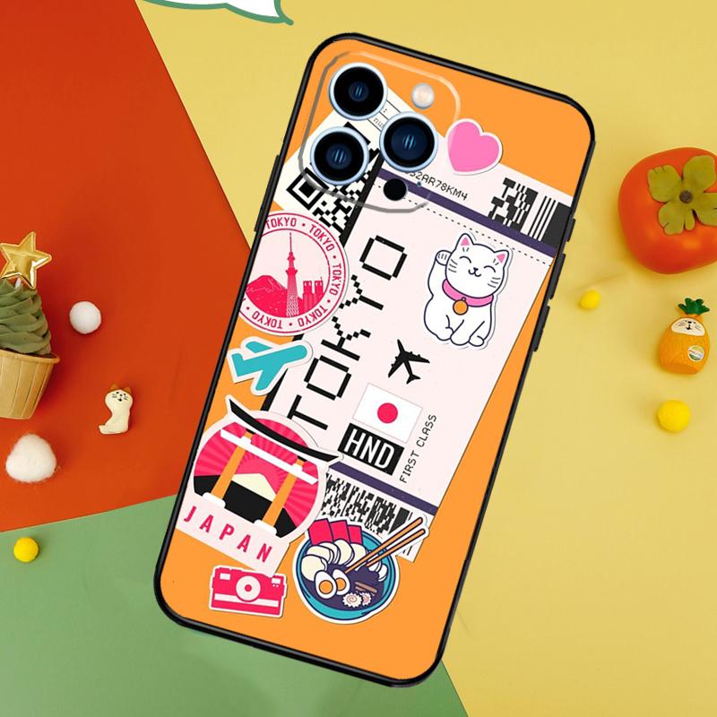 Travel Boarding Pass Tokyo Case For iPhone 15 16 11 13 12 14 Pro Max Mini X XR XS 7 8 Plus Back Cover Shell