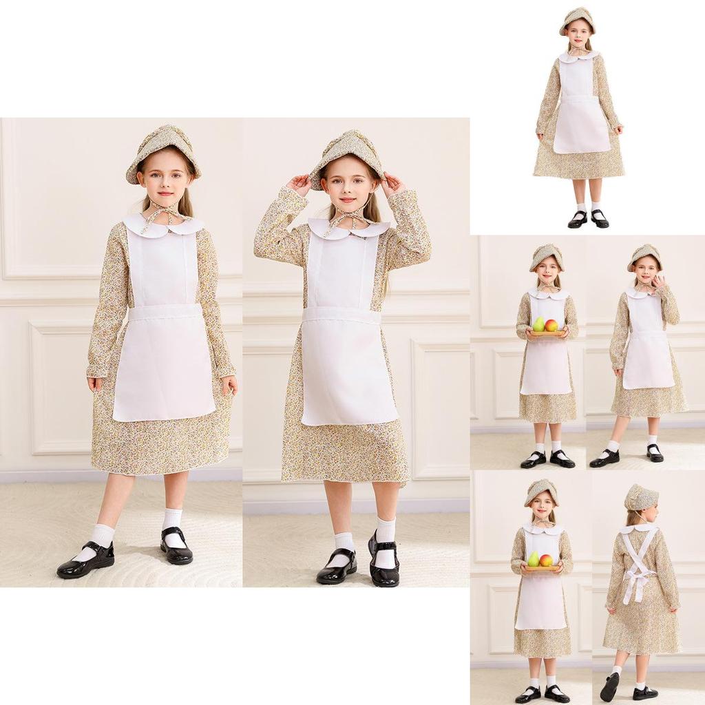 Halloween Childrens Farm Girl Costume With Cotton Blend Fabric For Stage Performances