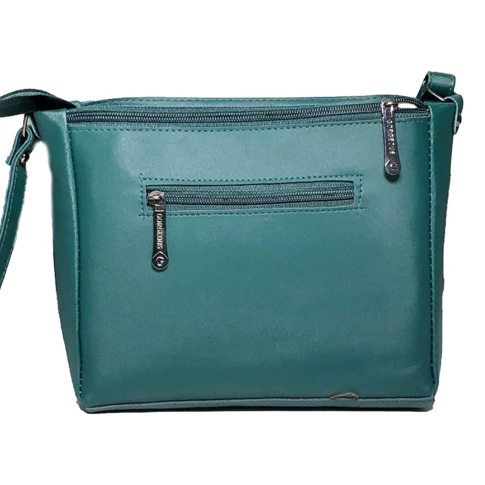 RSINC Cross Body Bag | Structured Shoulder Bag | Faux Leather Casual Flower Print Crossbody Daytrip Shoulder Women Sling Bag |  Z Green Green Bag