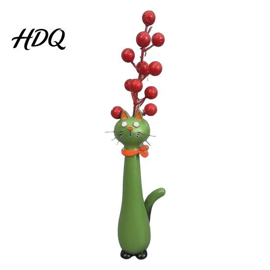 Resin Cat Vase Handcrafted Quirky Whimsical Shaped Flower for Flowers Pampas Lover Grass Funny Kitty Ornament Home Office Shelf Decor Gifts