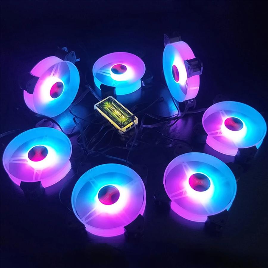 6Pcs Ventilateurs De Boîtier PC 120mm RGB Silencieux