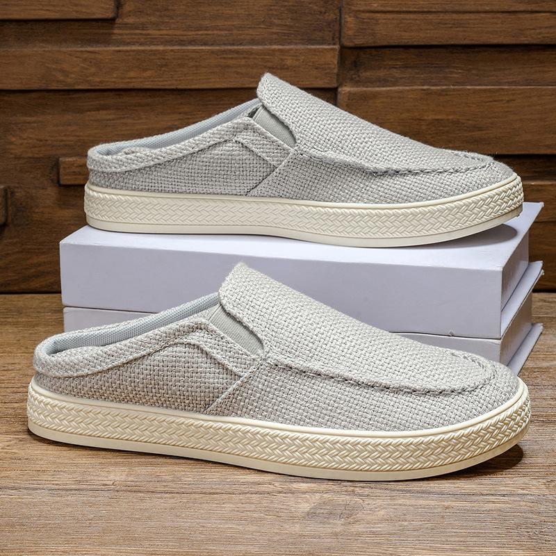 2025 men's shoes summer breathable thin leisure sports one pedal to work board shoes deodorant old Beijing cloth shoes