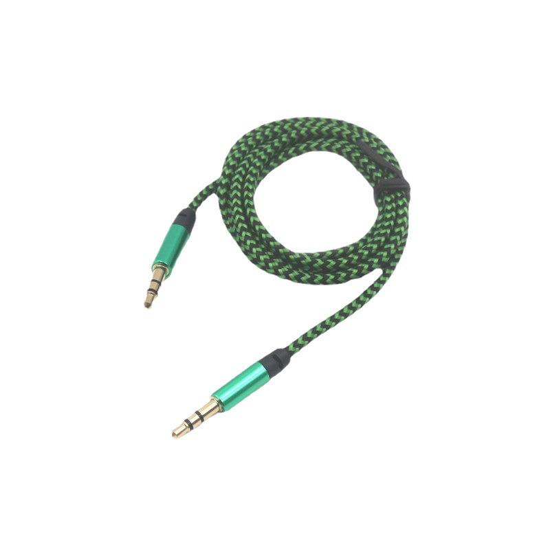 Colorful 3.5mm Braided Metal Shell Audio Cable - Male to Male AUX Connection