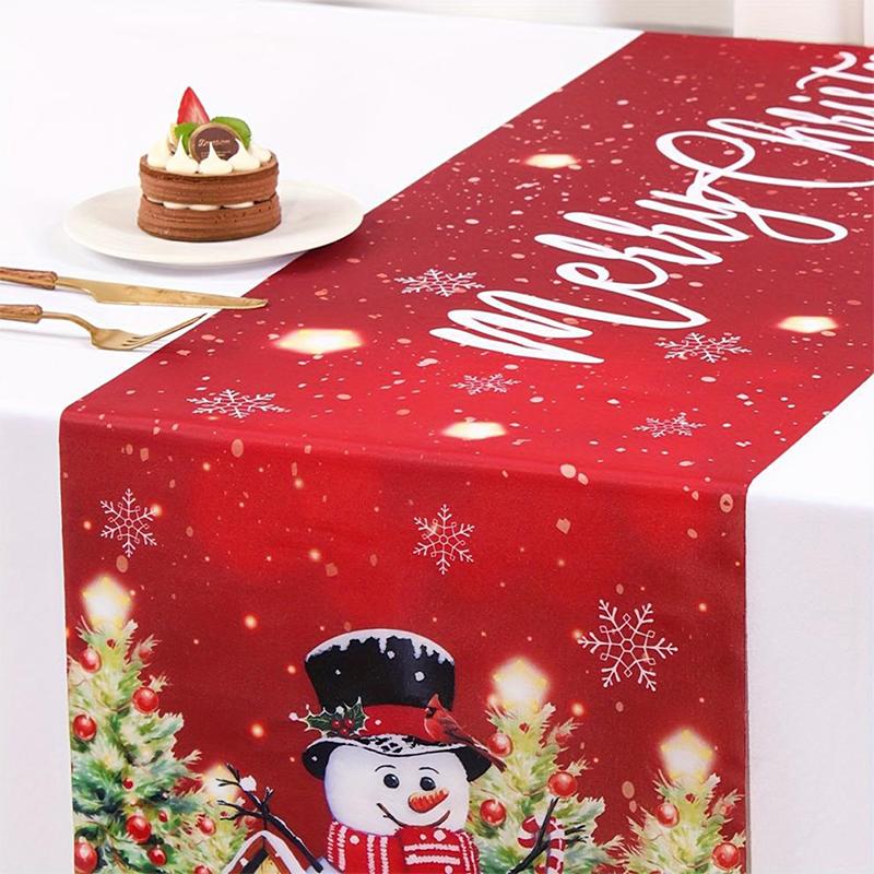 Christmas Table Runner Living Room Dining Table Decoration Christmas Printed Tablecloth