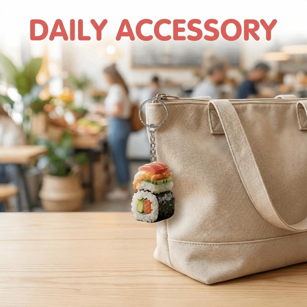 Cute Sushi Food Pendant Mini 2D Hanging Ornament Fashion Sushi Keychain Bag Charm