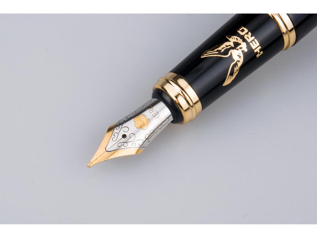 Hero 1078 Ballpoint Pen Set: Includes Fine, Art, and Bent Nibs with Ink In a Gift Box, Custom Engraving Available.