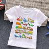 Firetruck Firefighter Kids Clothes Short-sleeved T-shirts Children Sweatshirt Cartoon Cartoon Car Excavator Boys Girls Clothing