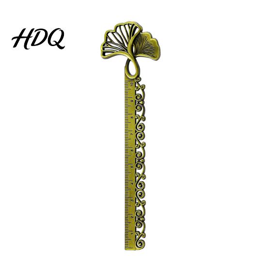 Classical Charm Bookmark Butterfly Ginkgo Ruler 2 in 1 Metal Measuring Page