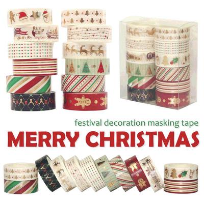 12 rolek/zestaw DIY Dekoracyjne Naklejki Washi Tape Kolorowa Seria Imprez Świątecznych Naklejki do Dziennika Taśma Maskująca Świąteczne Washi Prezent LS