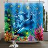 Underwater World Ocean Shower Curtain for Bathroom Seabed Animals Sea Turtle Dolphin Fish Waterproof Bathroom Curtain With Hooks