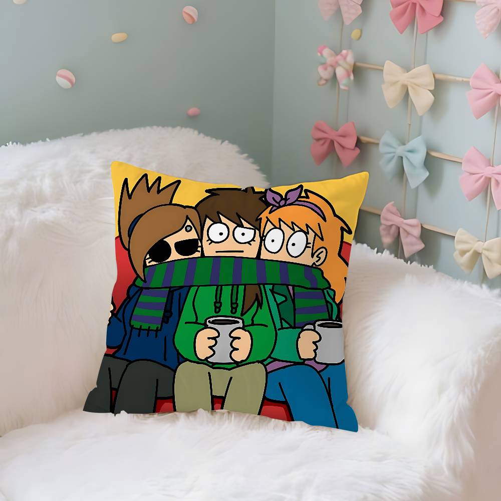 Funny EEddsworld Case Plush Fabric Soft Pillowcase Double Sided Print Cushion Cover Household Gifts