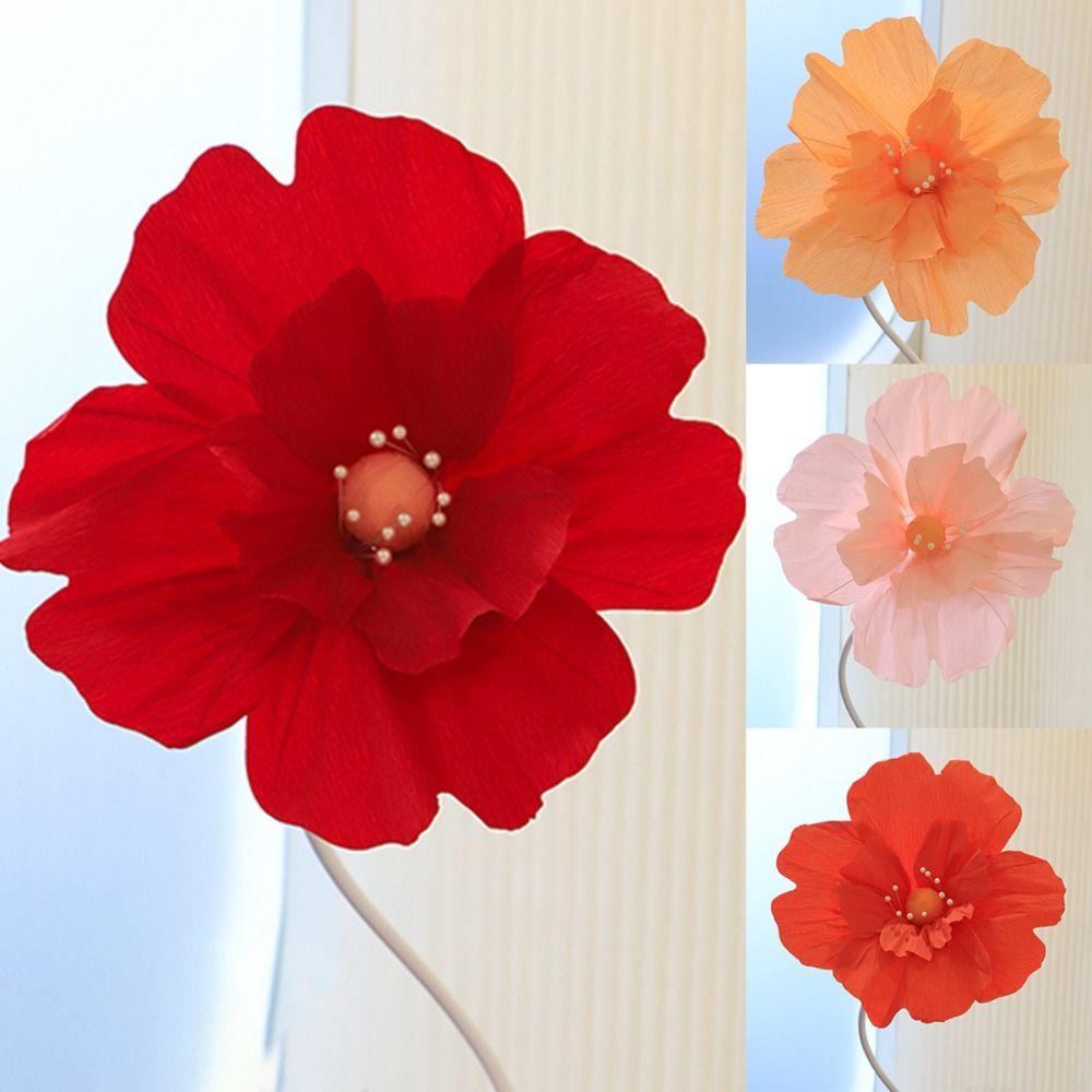 Wrinkles Paper Simulated Flower Crepe Paper Simple Design Three-dimensional Paper Art Wall Layout Window Display Paper Flower