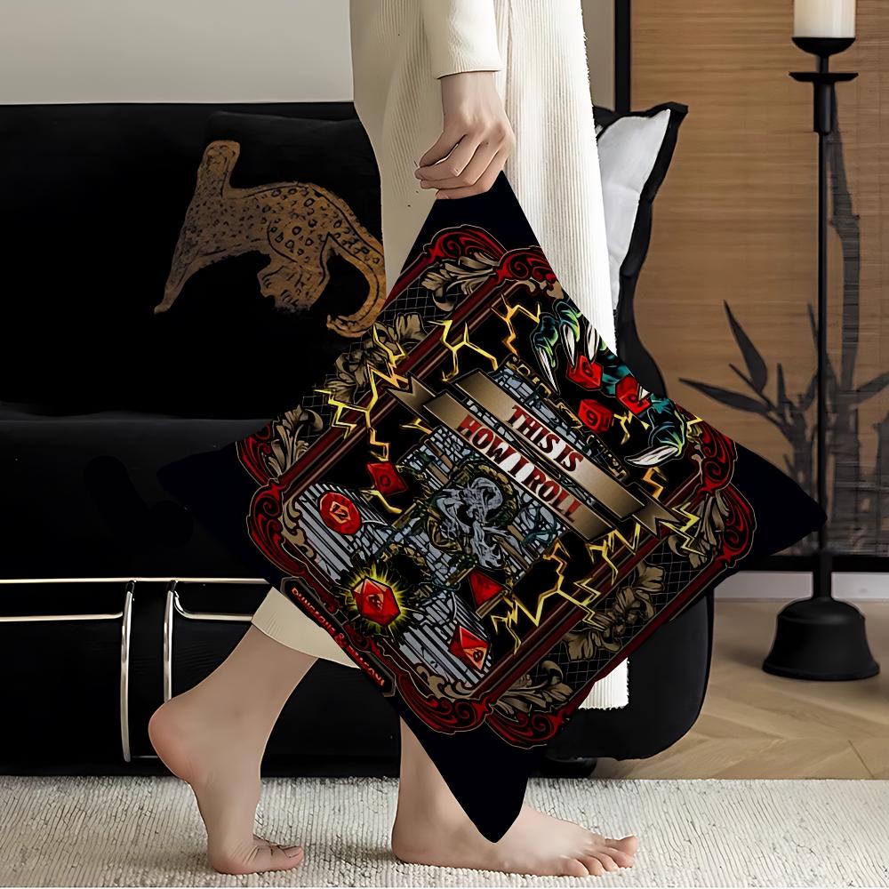 Game D-Dungeons And D-Dragons Cushion Cover Inches Farmhouse Decor Home Throw Pillow Covers For Couch Decorations