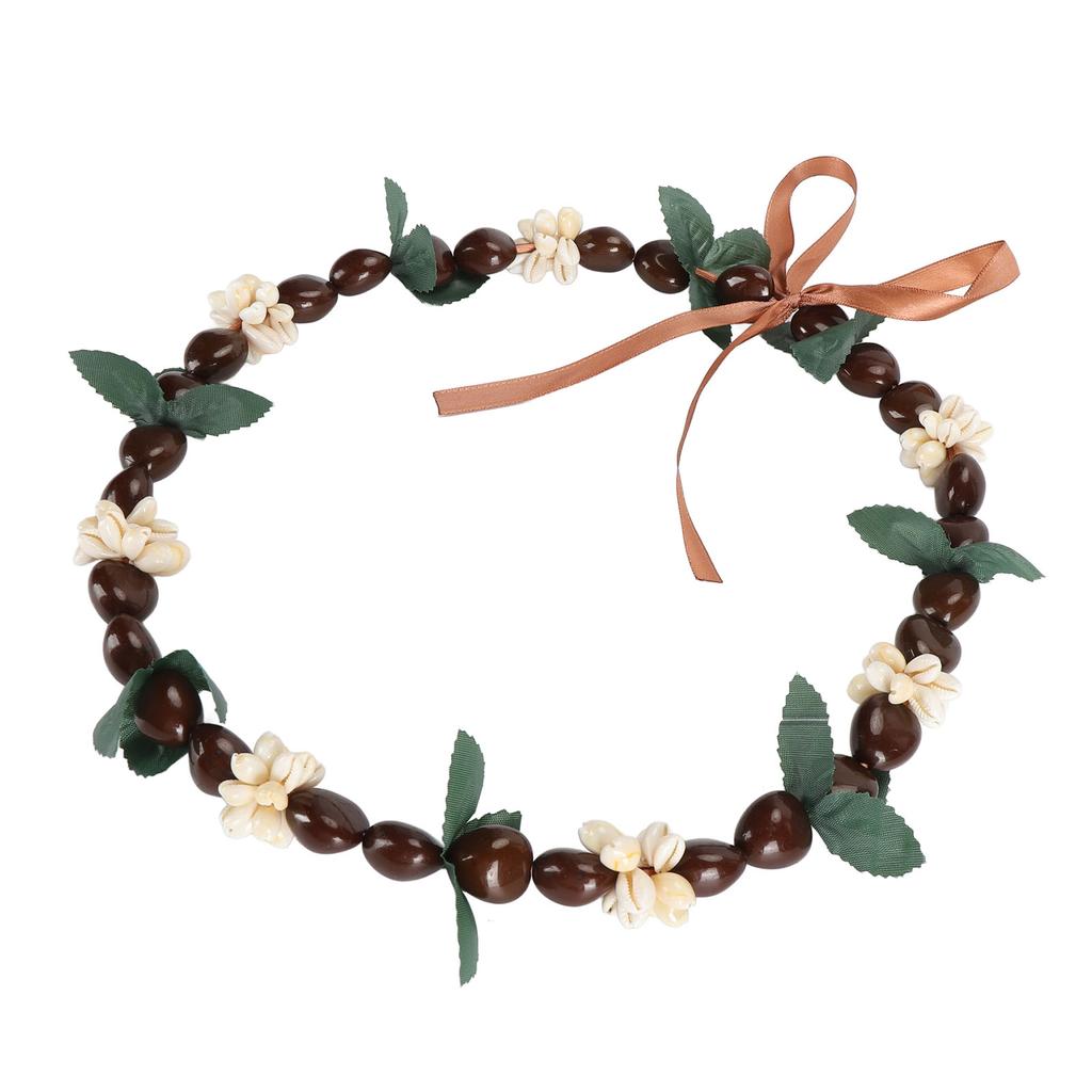 Hawaiian Kukui Nut Lei Necklace Elegant Fashionable Hand Crafted Graduation Shell Kukui Nut Lei Necklace for Graduation