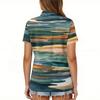 Women's Fashion Casual Lapel Short Sleeve Printed Shirt Women's Button Up Tops