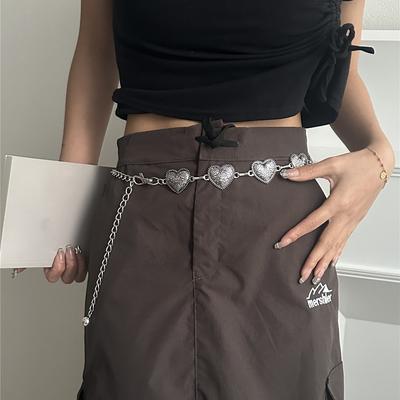 Personalisierte Retro-Liebes-Hüftkette Damen Metallgravur Kalter Wind Heißes Mädchen Gürtel Mode Vielseitig Nischenzubehör Halskette