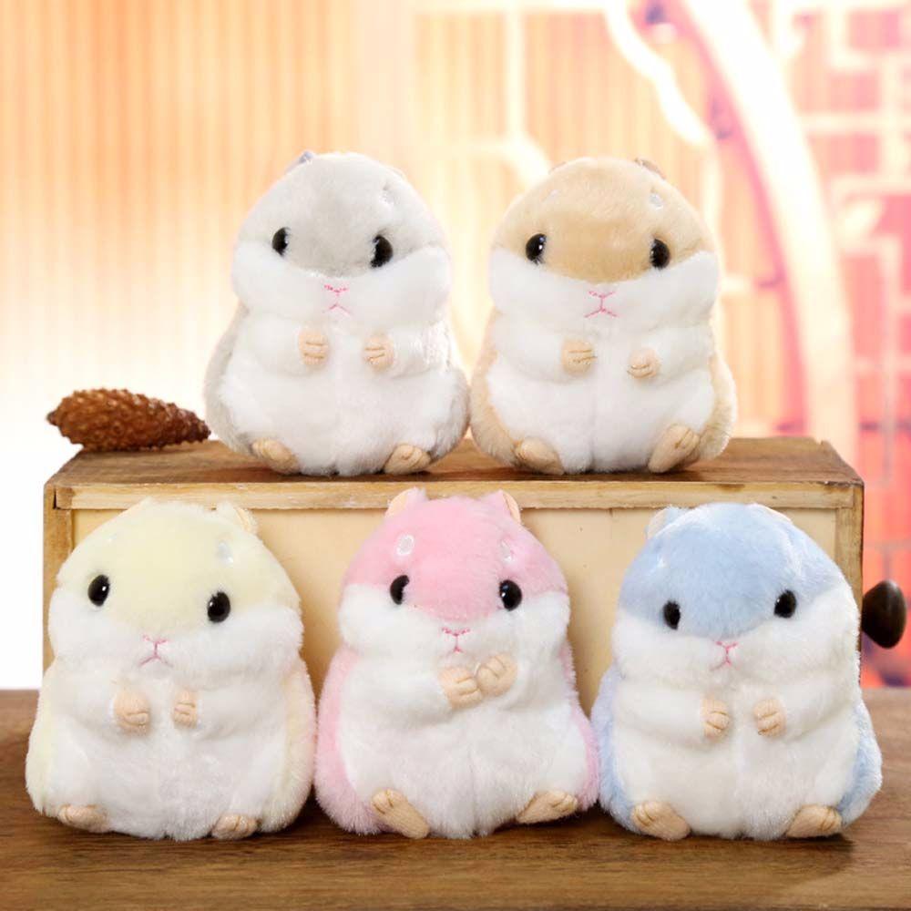 10cm Søte Plysjleker Kawaii Veske Ryggsekk Anheng Nøkkelring Kosedyr Barneleker til Barn Jente Bursdagsgave Hamsterdukke