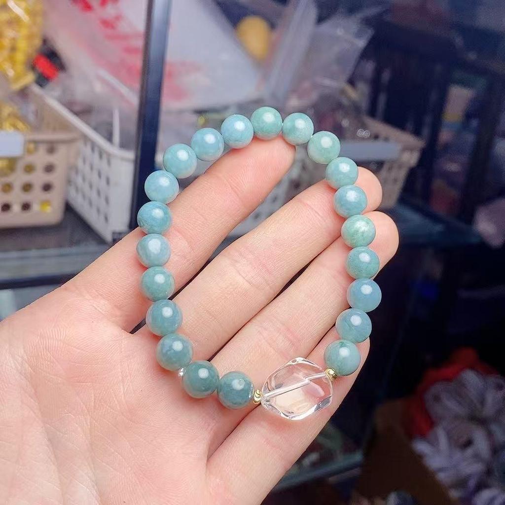 Blauer Wasserjaspis Rundperlen-Armband: Eleganter, vielseitiger Damenmodeschmuck