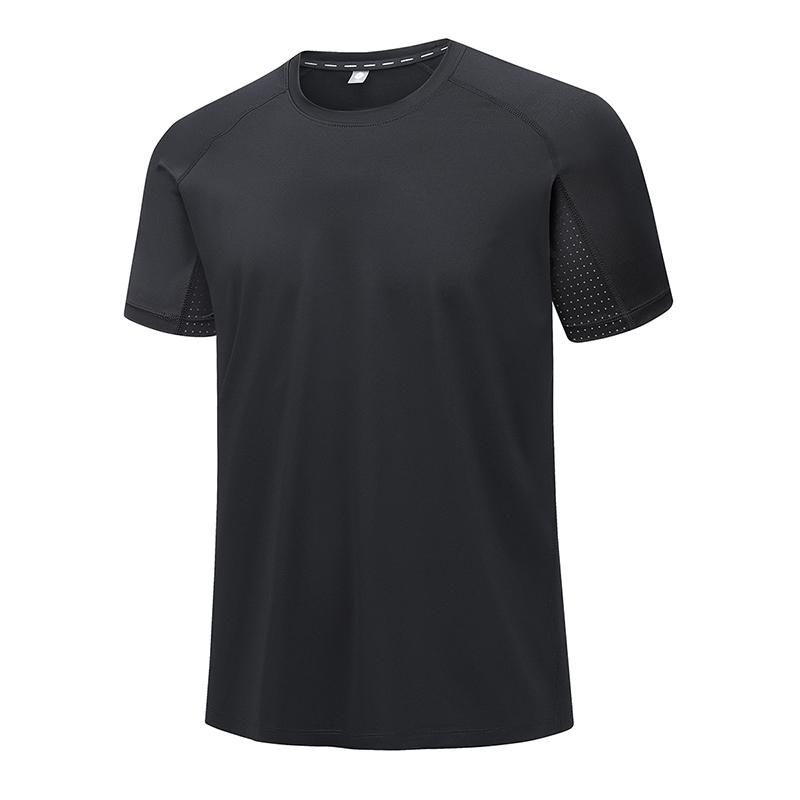 

Ice Silk T-shirt Quick-drying Clothing For Men Outdoor Sports And Fitness Short-sleeved Round Neck Cool T-shirt Ice Silk Top 2XL чёрный