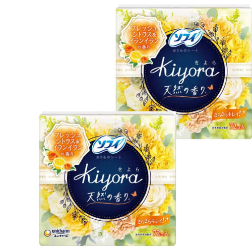 

Sofi Kiyo ra Fresh Citrus Ylang Ylang Panty Liners, 14cm, 72 Sheets x 2 Packs