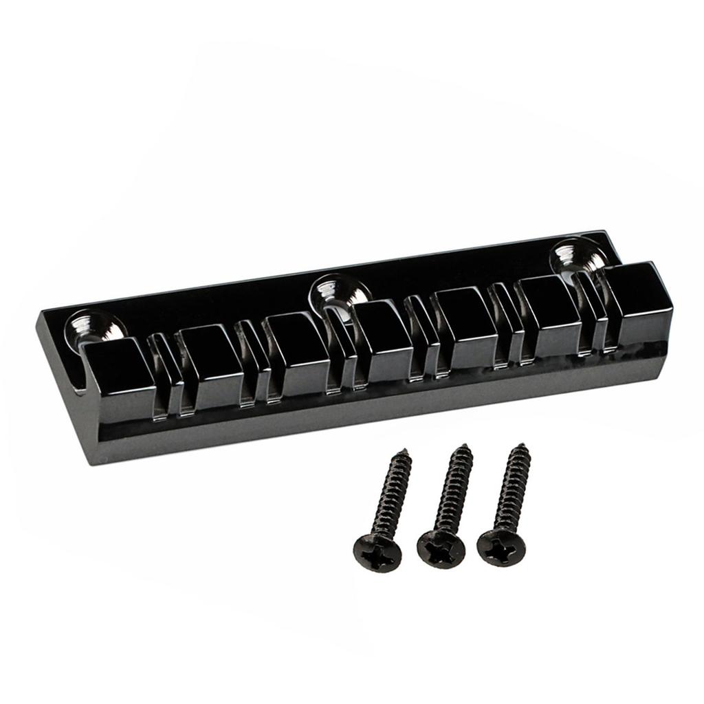 12 String Electric Bass Guitar Fixed Bridge Black Guitar Hardtail Bridge Metal Texture Suitable for Electric Guitar