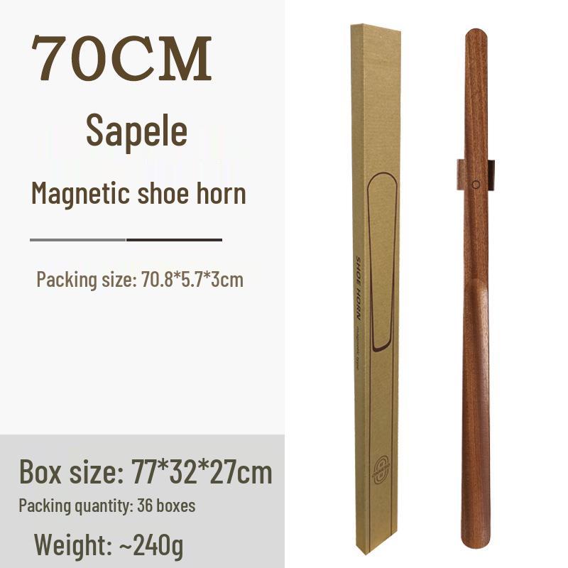 Black Walnut Magnetic Shoehorn: Long Handle Shoe Puller for Pregnant Women, Elderly, and Easy Wear, Premium Solid Wood.