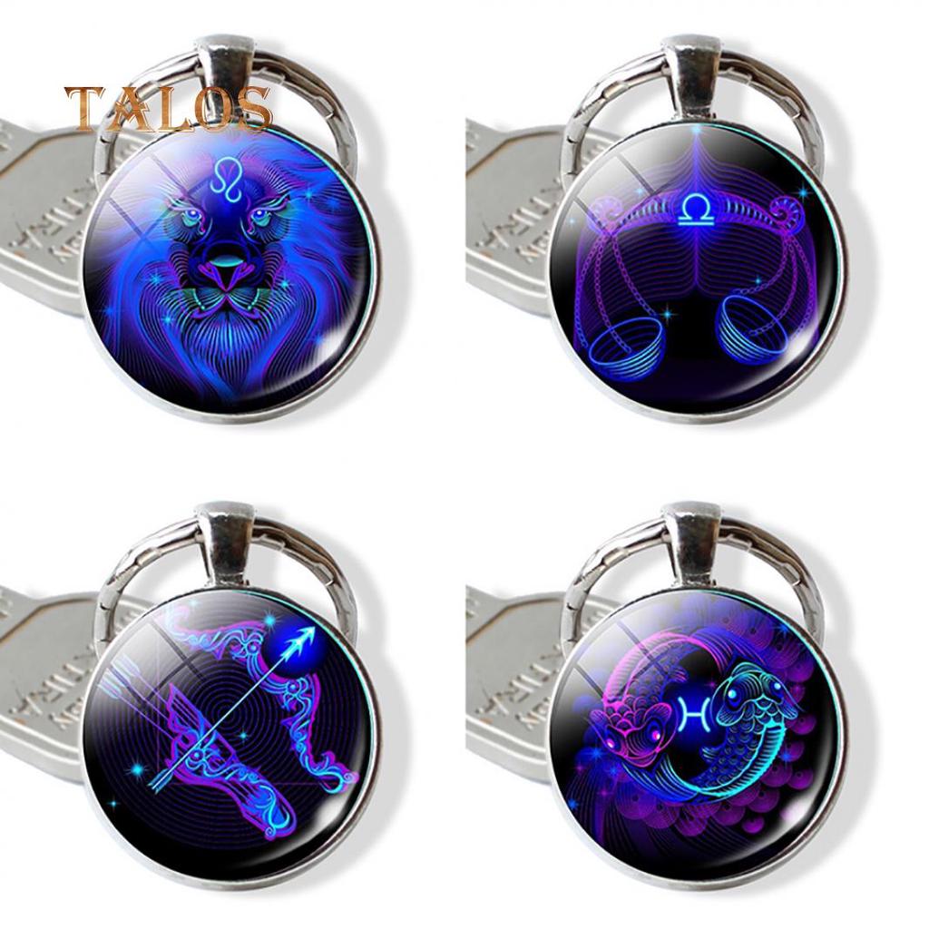 Portachiavi Zodiacale Gemelli: Regalo Astrologia In Acciaio Inossidabile Con Incisione Laser, 3.6 Cm
