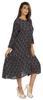 Bimba Printed Flared Midi Dress For Women Rayon Crepe Casual Summer Dress