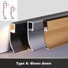 1m H50/80mm LED Baseboard Aluminium Profile Suface Mounted Hard Bar Light Channel Metal Wall Skirting Linear Lamp Milky Cover