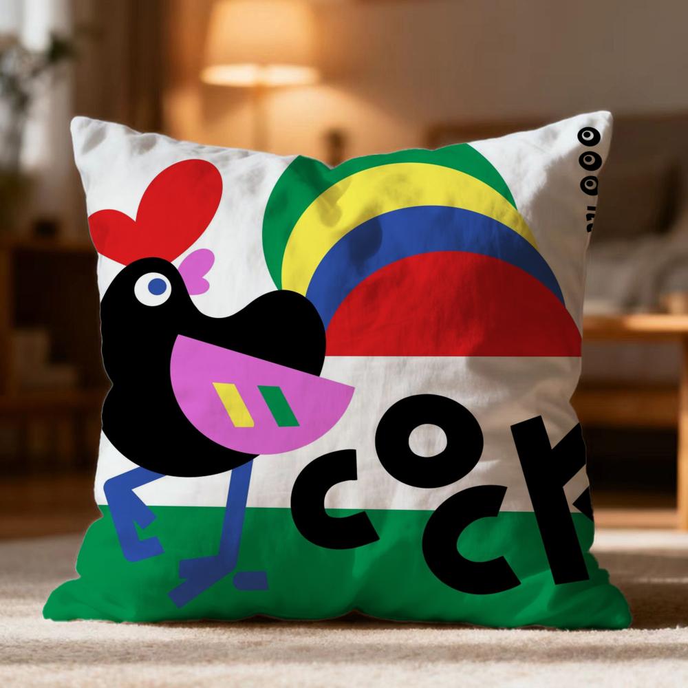 Hot Chinese Zodiac Cushion Cover Soft Washable Pillow Case Multi-Scene for Couch Bed Travel Office Use