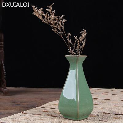 Jingdezhen Celadon Vase Ceramic Crafts Creative Ceramic Flower Simple Home Decoration Accessories Flower Vase Gift DXUIALOI