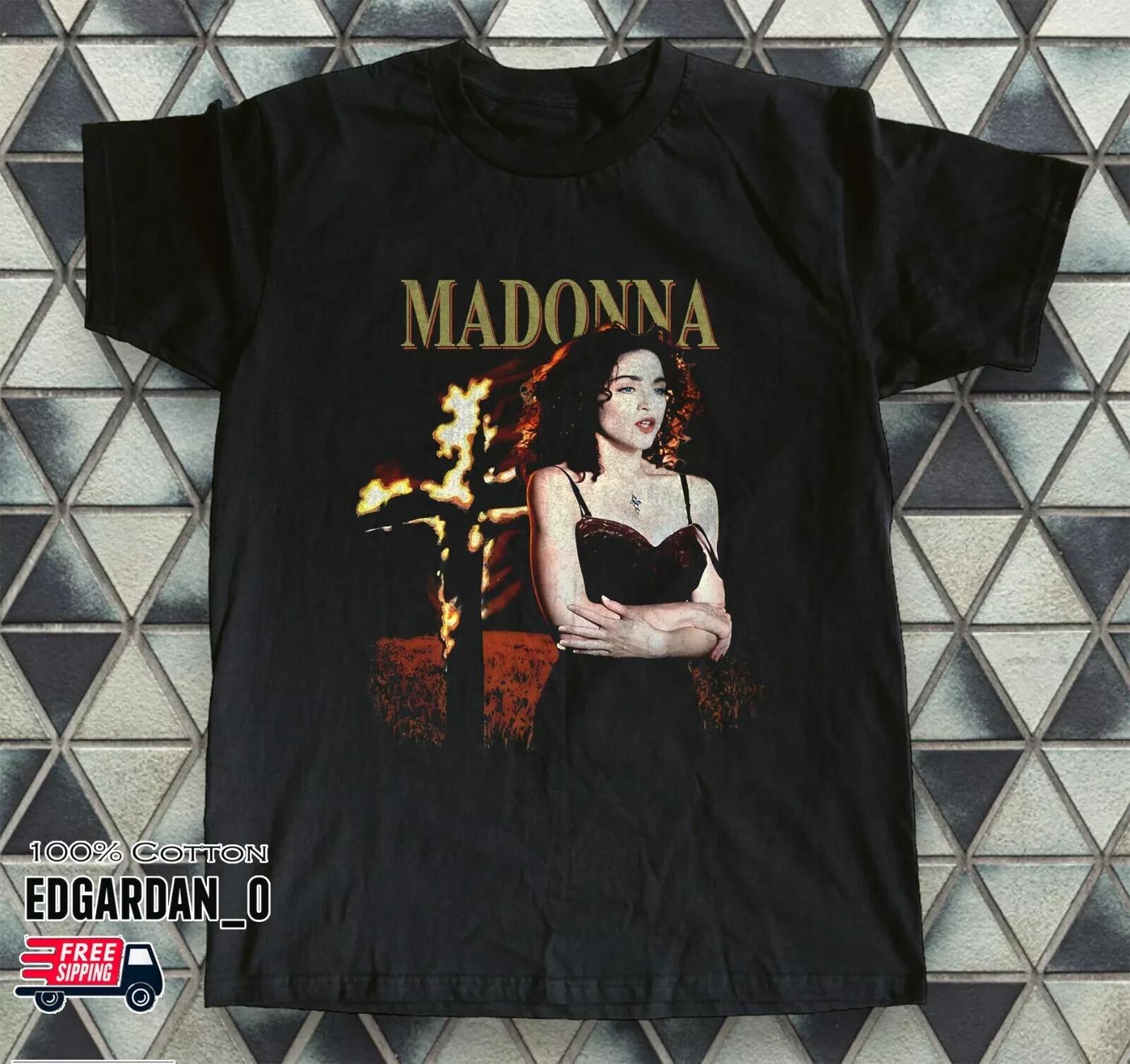 Vintage Madonna Like A Prayer Graphic Black Unisex T-shirt S-4XL M