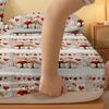 1 Cartoon Fun Heart-Shaped  Printed Matte Fitted Sheet, Bedroom Printed Bed Cover, Bedding (Excluding Pillowcases)